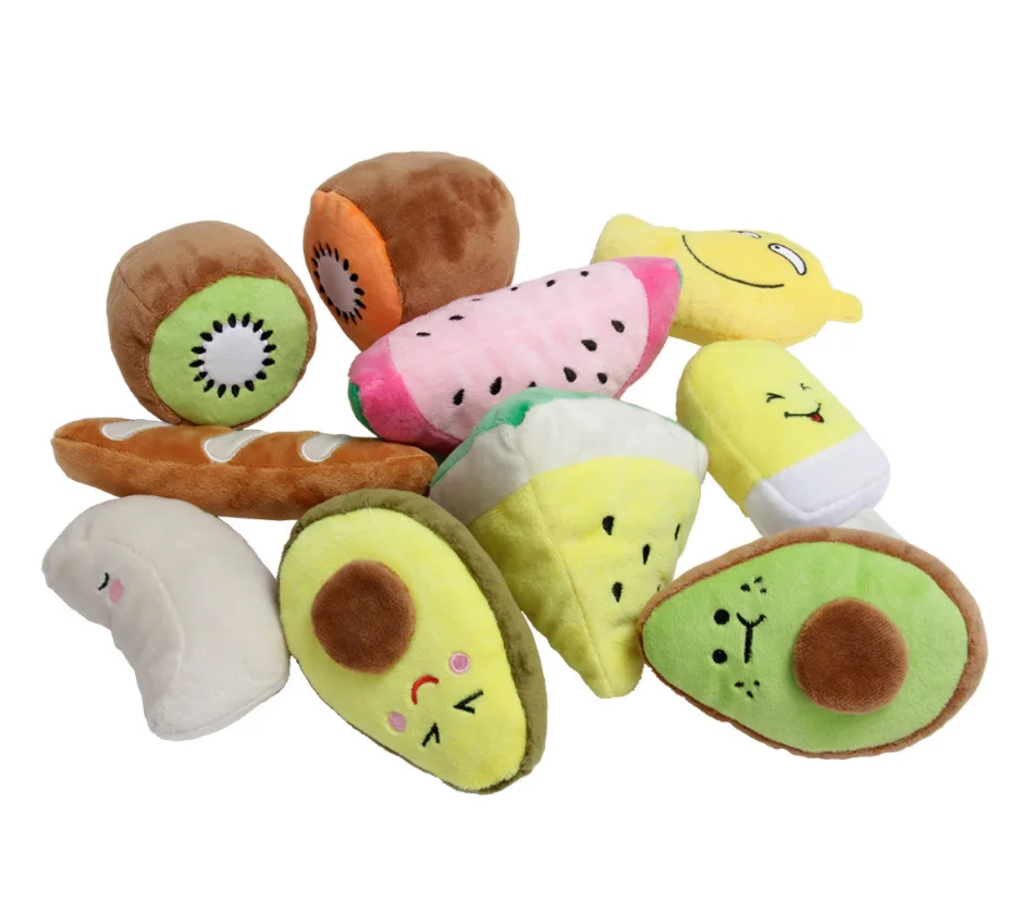 

Sounding Puppy Dog Chew Toys Fruit Squeak Toy For Cat Pets Plush Chew Puppy Training Toy Squeaky Toy For Pet Supplies