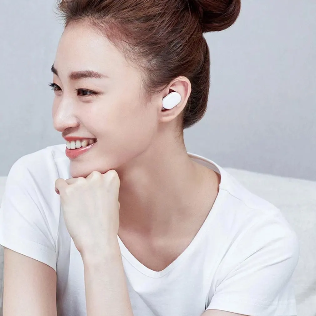 Xiaomi mi AirDots TWS Bluetooth наушники беспроводные наушники-вкладыши наушники гарнитура Молодежная версия с mi c и зарядная док-станция коробка
