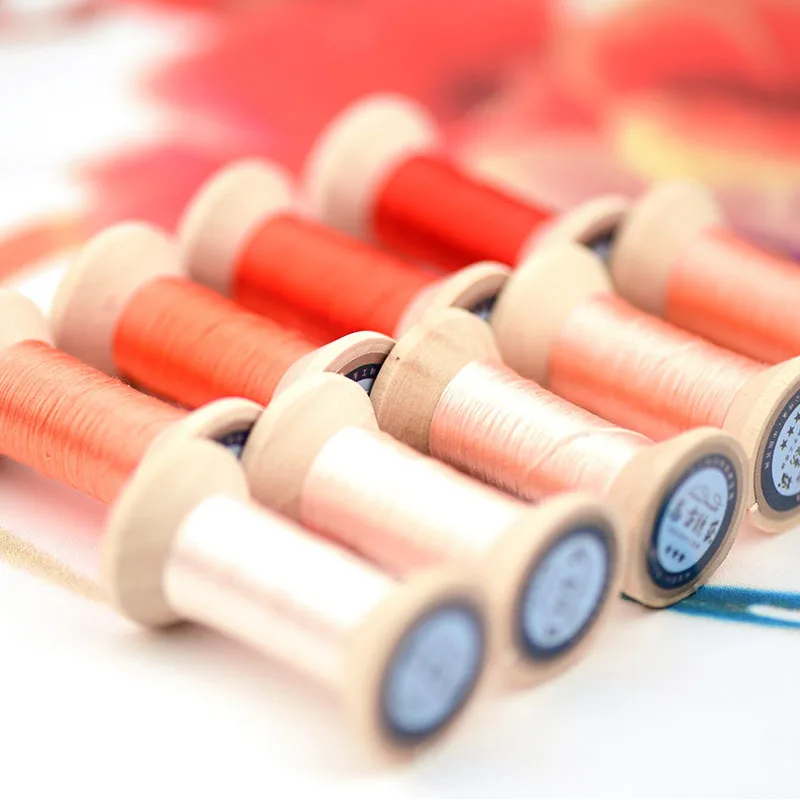 20 м Мини катушка/Сучжоу вышивка нить/шелковая нить катушка/шелковая нить/красный