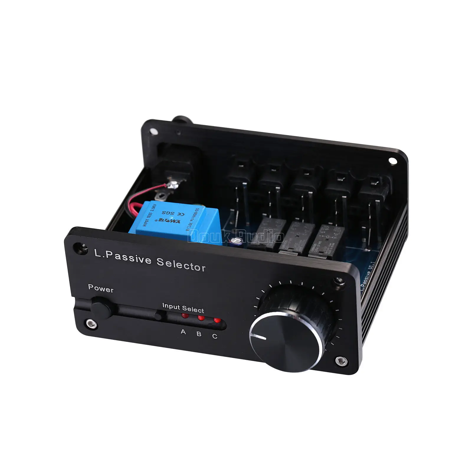 Дук аудио мини Пассивный предусилитель Hi-Fi селектор 3-в-2-OUT Audio коммутатор коробка с отслеживанием объема работы Управление регулируемой громкостью