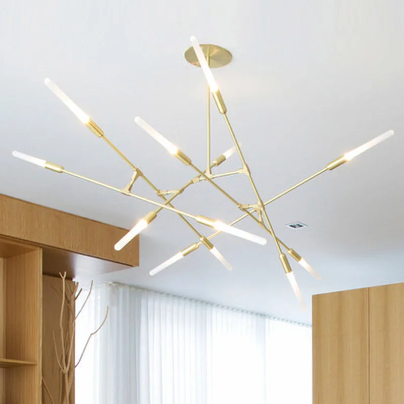 Люстра для скандинавского дерева освещение гостиной спальни ресторана ветка