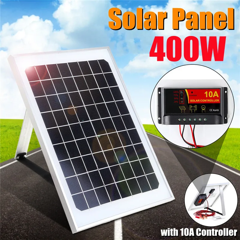 Панель Солнечная водонепроницаемая 400 Вт 18 в с зажимом для батареи | Электроника