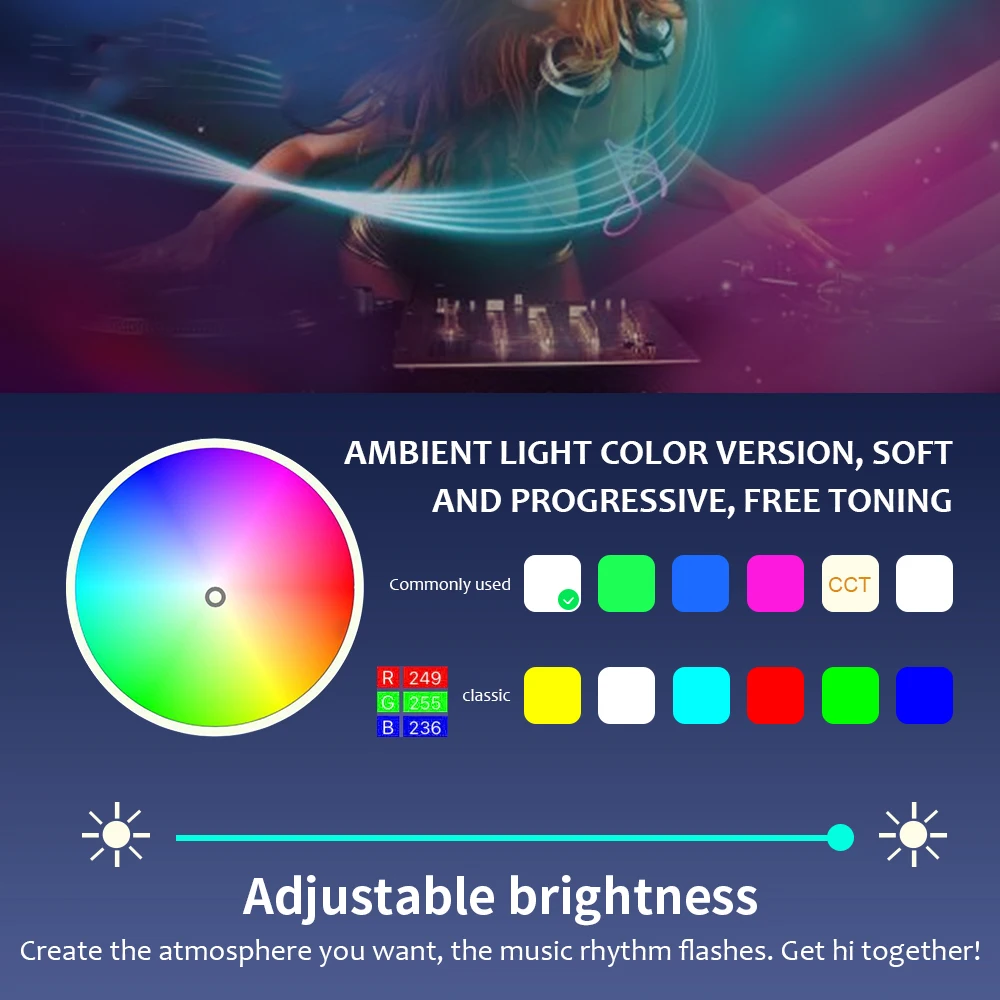 Светодиодсветильник лента RGB для автомобиля декоративная неоновая полоса с