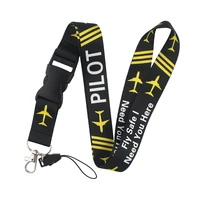 bh1132 blinghero fly safe i need you here pilot lanyard for keys card holder neck straps phone hang rope fashion gift for friend