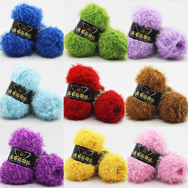 

Velvet Knitting Wool Yarn Hand-woven Multicolor Crochet Coral Cashmere Yarn Worsted Handmade Needlework Skin-Friendly Wool Yarn
