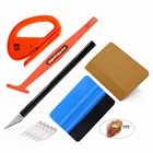 FOSHIO инструмент для нанесения виниловой пленки, скребок для мягкой резиновой пленки, магнитный скребок, углеродная наклейка, нож для резки окон автомобиля, набор оттенков, инструмент