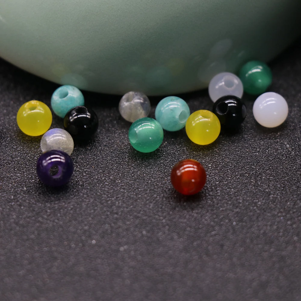 

10pc Natural Stone Big Hole Beads Loose Spacer Bead for Jewelry Making DIY Women Necklace Bracelet Gifts Accessories