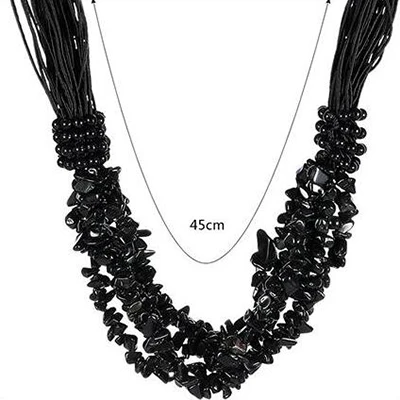 black stone k KCALOE красный коралл богемное ожерелье нерегулярный натуральный камень Женская мода Свадебные Чокеры ожерелье s для женщин чокер 45 см - Окраска металла: black stone k
