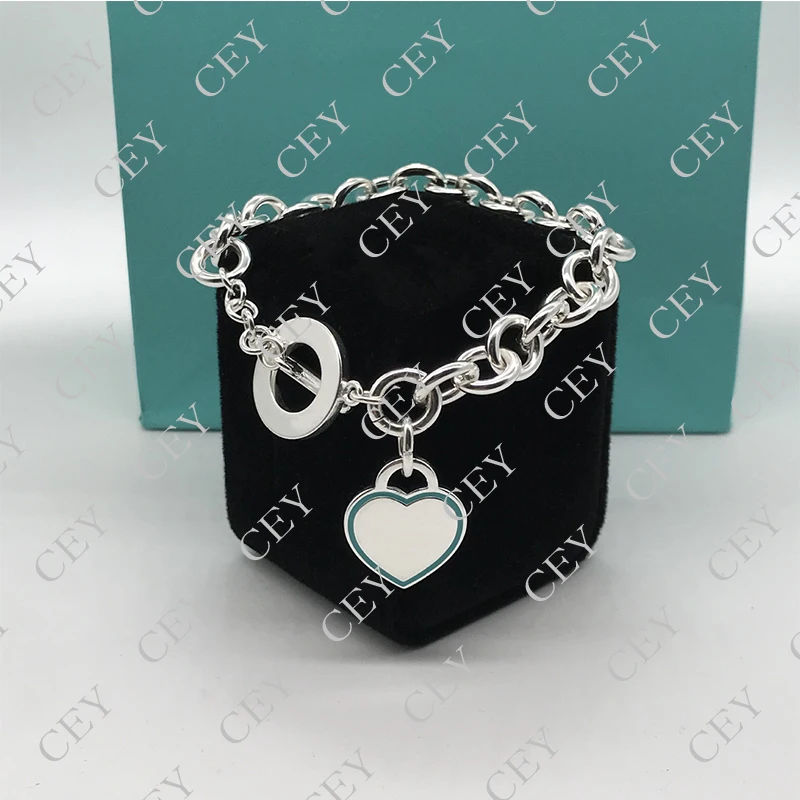 

Tf S925 sterling silver summer classic heart-shaped bracelet female fashion personality design party banquet jewelry gift
