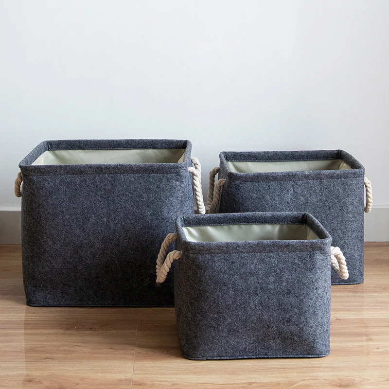 

Folding Storage Basket Foldable Felt Storage Box Bins Fabric Organizer Organizer Office Bedroom Closet Toys Laundry Basket