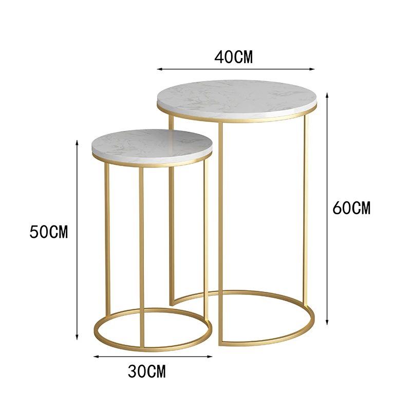 Marble top sofa side table corner end round small coffee golden black legs frame optional 2 sets combination | Мебель