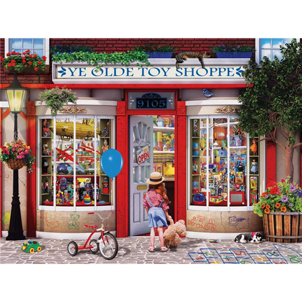 Размер холста 5d алмазная вышивка крестиком магазин двери пейзаж Алмазная