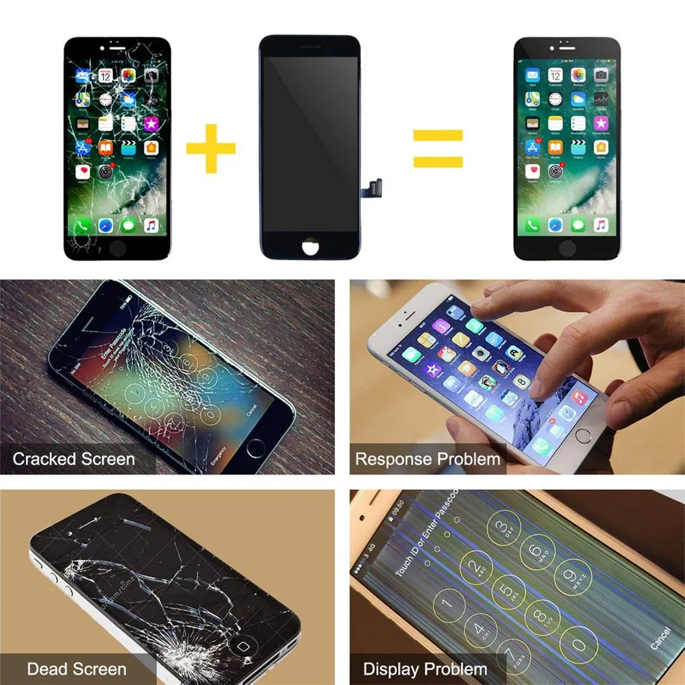 Для iPhone 6S ЖК экран Замена сборка сенсорный цифровой дисплей 3D черный белый с