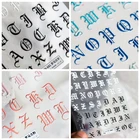 Наклейки для ногтей в готическом стиле, буквы s, надписи, алфавит, 1 шт.