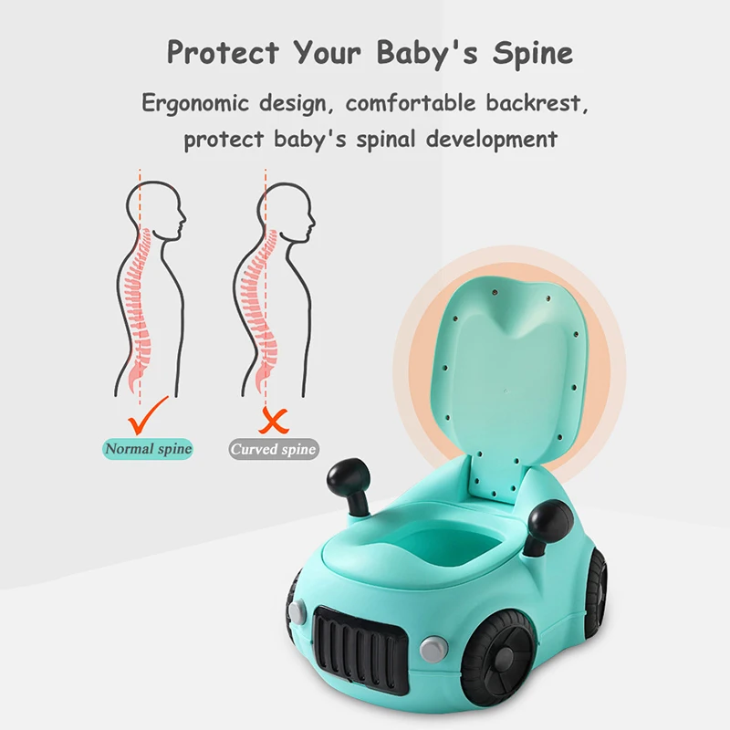 Babyinner 39*36*45cm Baby Toilet Comfortable PU Cushion Training Seat Cartoon Car Infant Potty Multifunction Close Stool | Мать и ребенок