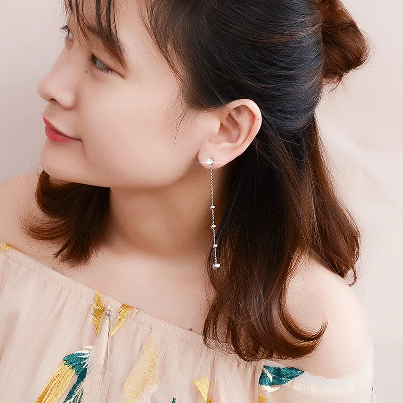 

Vintage Multi Small Bead Drop Earrings for Women Pendientes Fashion Stainless Steel Jewelry Long Tassel Eardrop Fast Shipping