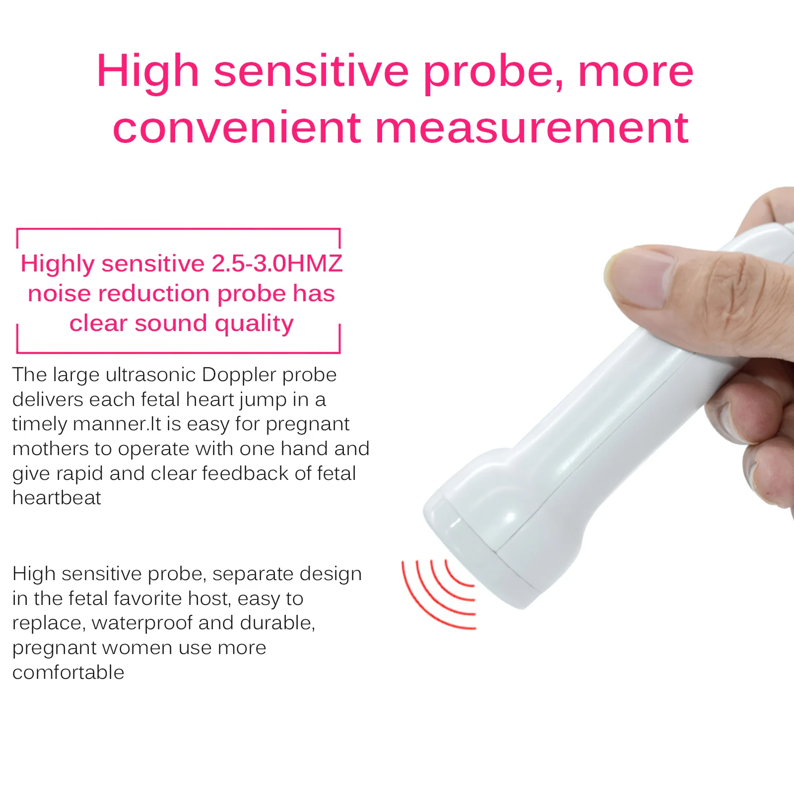 

Baby Heartbeat Monitor Prenatal Fetal Doppler LCD Display Baby Heart Rate Detector Sonar Doppler For Pregnant Women No Radiation