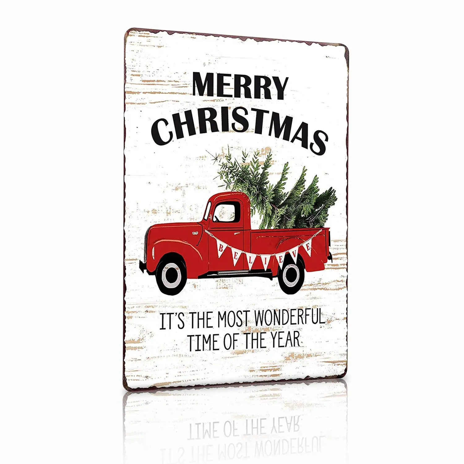 

MMOUNT Счастливого Рождества это самое замечательное время года подарки Рождественская елка Декор Ретро 8x12 дюймов