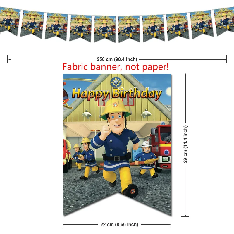 Пользовательское имя с рисунками из мультфильма Пожарный Сэм День рождения