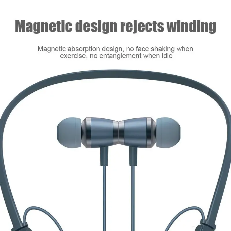 

Sport Wireless Bluetooth Headphones Neck-hanging Binaural 9D Stereo Bass Noise Reduction Headset