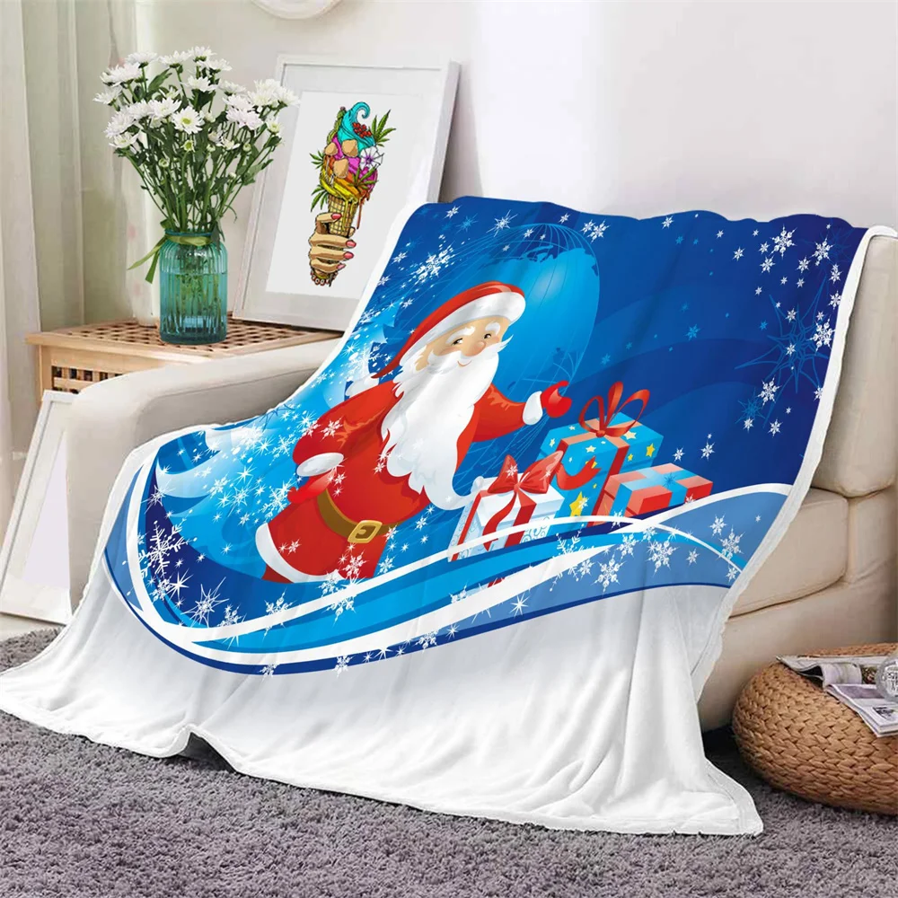 

Новейшее одеяло CLOOCL с принтом Санта Клауса, рождественская елка, фланелевое одеяло, постельное белье, одеяло для офиса, шерпа, Прямая поставка