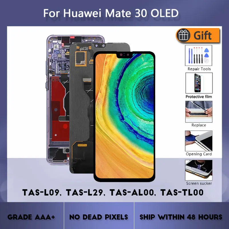 Piezas de Repuesto de digitalizador t&aacute;ctil LCD para HUAWEI Mate 30 TAS-L09, L29, AL00, TL00, 6,62 pulgadas, original-0