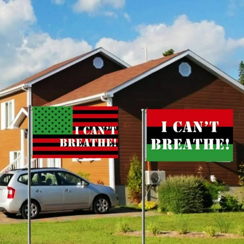 

George Floyd I Can't Breathe 35''x59'' Against Violent Law Enforcement Donald Trump Flag Tank President 4YANG