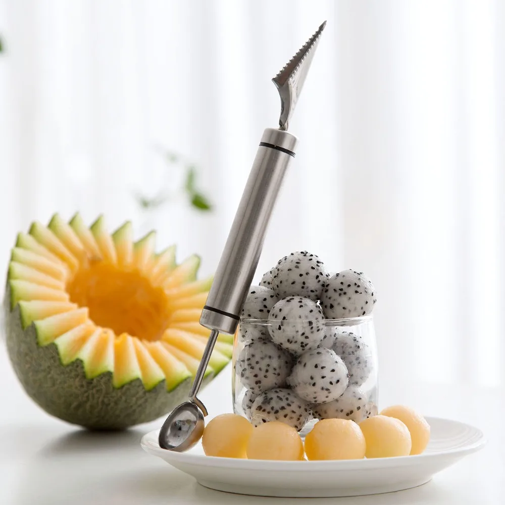 

Stainless Steel Fruit VegetableMelon Scoop Ice Cream SpoonMultifunction Melons Carving Knife Kitchen Accessories