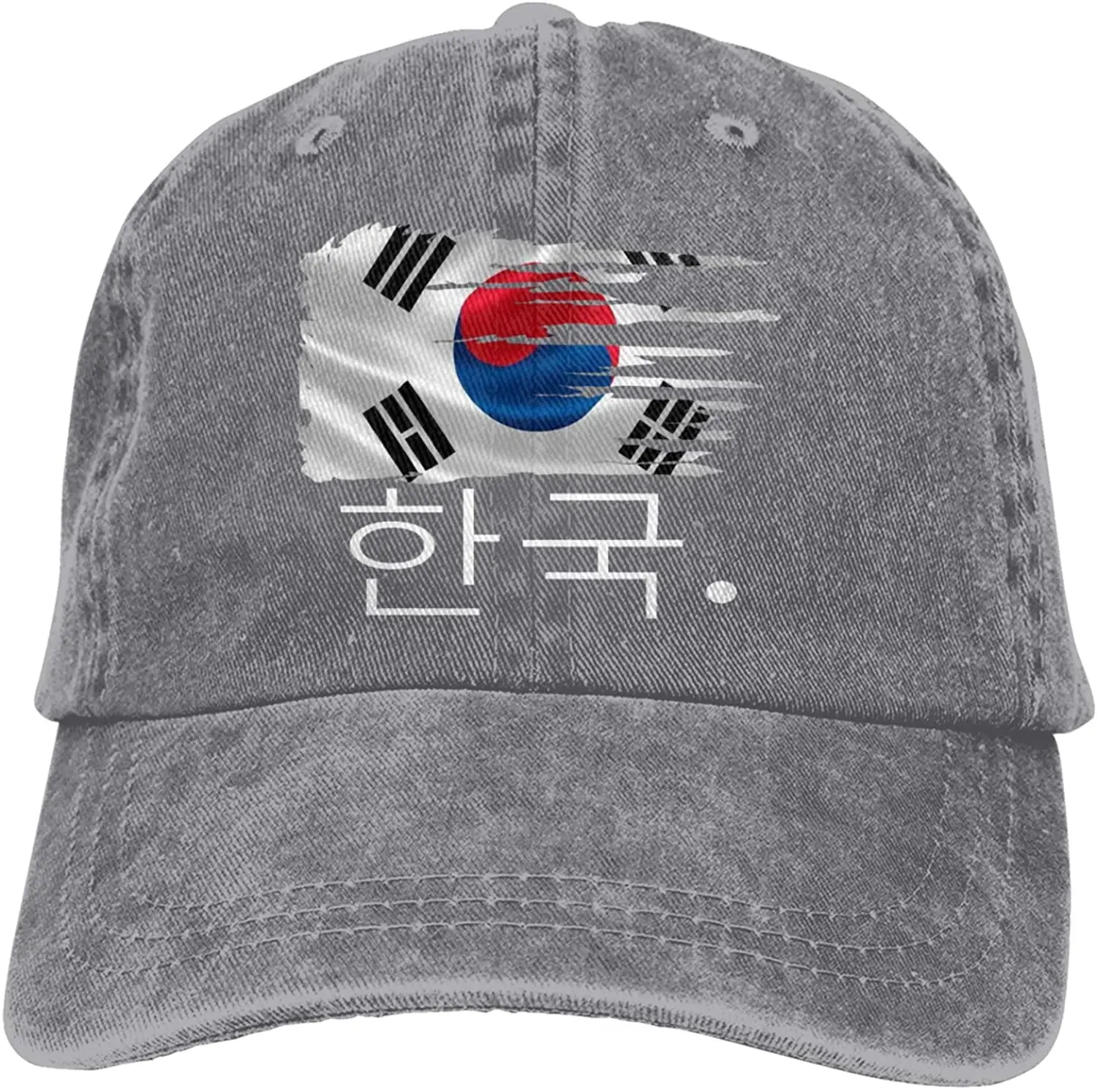 

South Korea Flag Sports Denim Cap Adjustable Unisex Plain Baseball Cowboy Snapback Hat