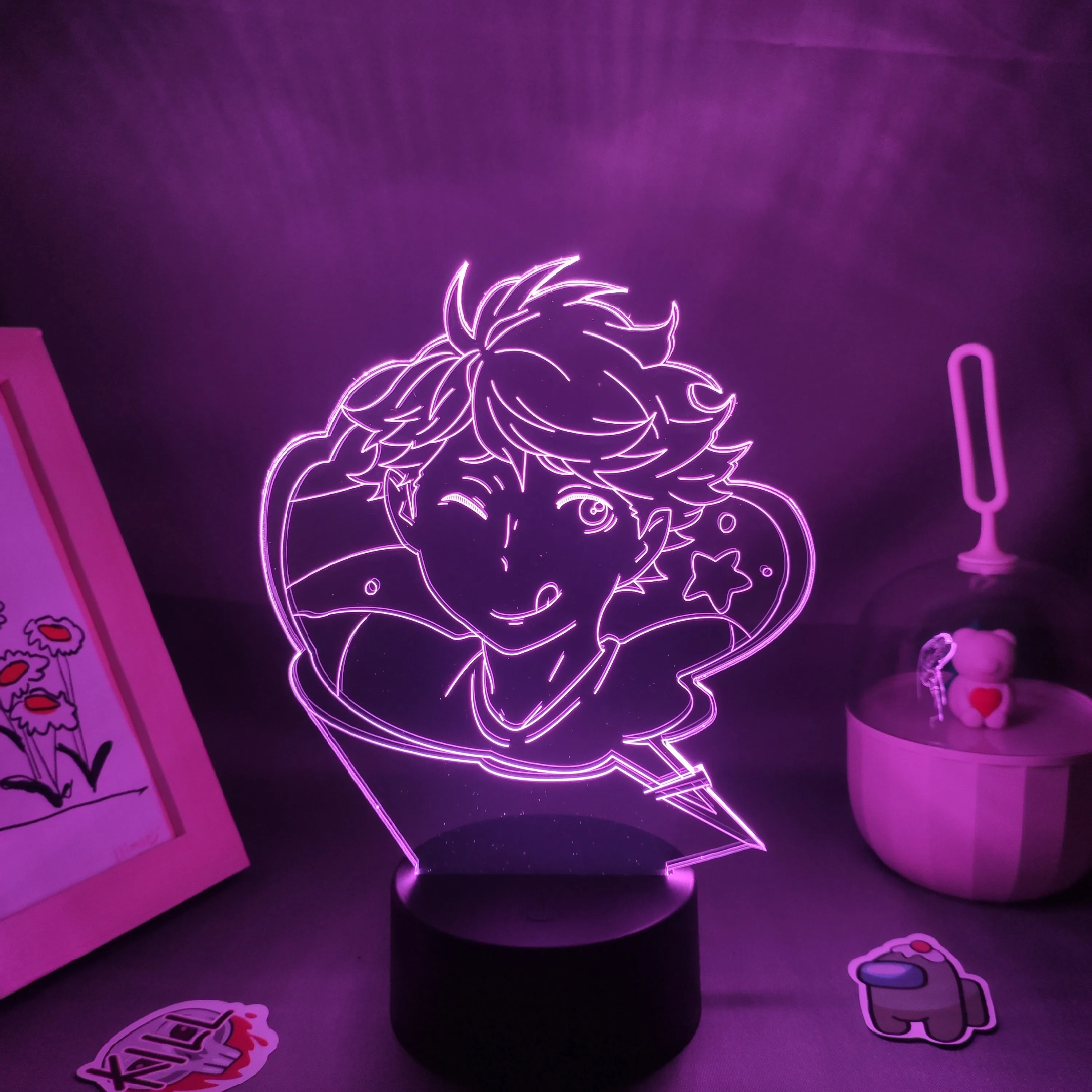 

Anime Haikyuu Figure Oikawa Tooru 3D LED RGB Neon Battery Night Lights Gift For Friend Bedroom Table Home Manga Lava Lamps Decor