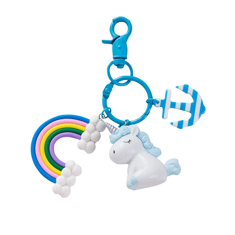 

Cute Keychain Fairytale PVC Unicorn Multi-style Horse Holder Alloy Key Chains For Women Girls Gift Jewelry Gifts Key Rings