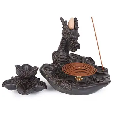 Курильница с драконом Backflow керамический держатель курильница потоком дыма