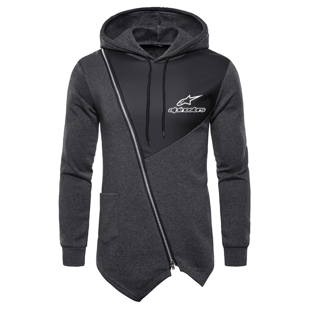 

2021 Alpinestars Motorcycle Riding Men's Fashion Jacket Jacket Oblique Zipper High Quality Stitching Sportswear Casual Hoodie