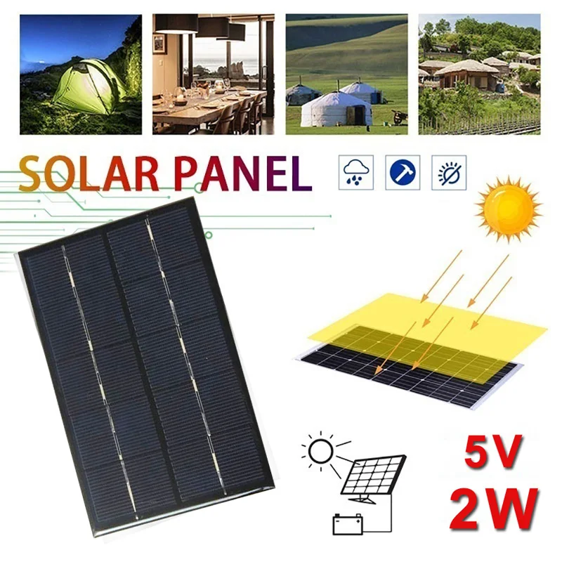 

1pcs Portable and Practice 2W 5V DIY Mini Solar Panel Module Battery Charger Solar System 88*142MM