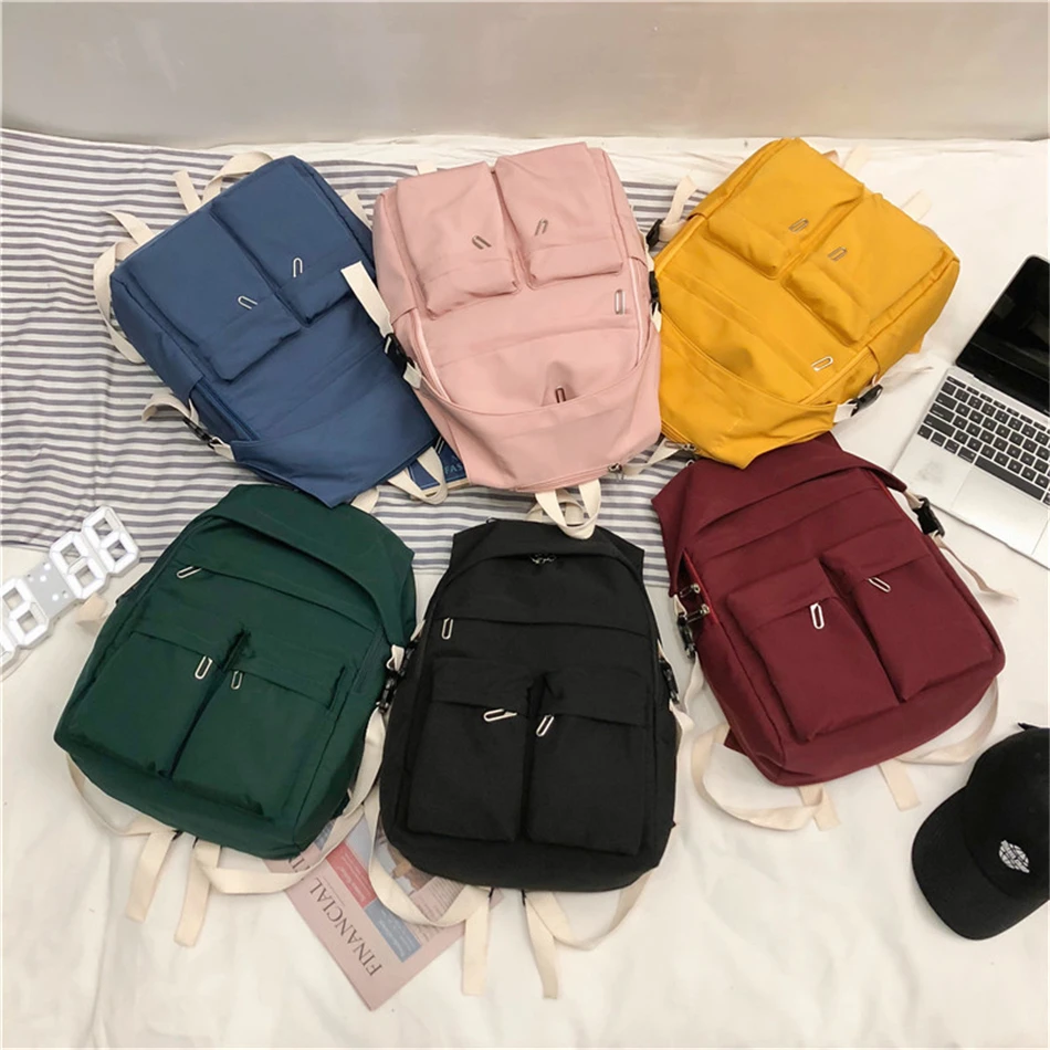 Нейлоновые рюкзаки в студенческом стиле женские водонепроницаемые