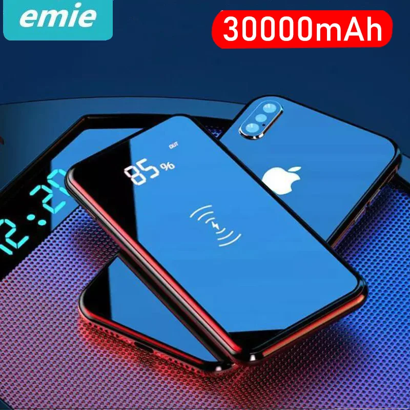 Беспроводное зарядное устройство QI 30000 мА/ч внешний аккумулятор для iPhone 11 XS Max samsung