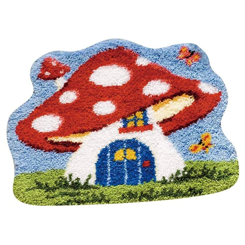 

Набор крючков с защелкой, наборы пряжи для вязания «сделай сам», 20,4x18,8 дюйма, домашний коврик в виде грибов, поделки для детей, взрослых и нач...