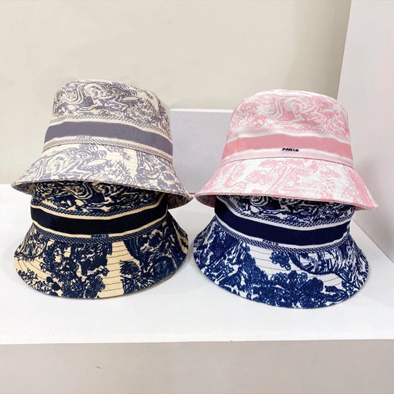 

Luxury Bucket Hat Design Unisex Cotton Summer Brand Print Cap 001