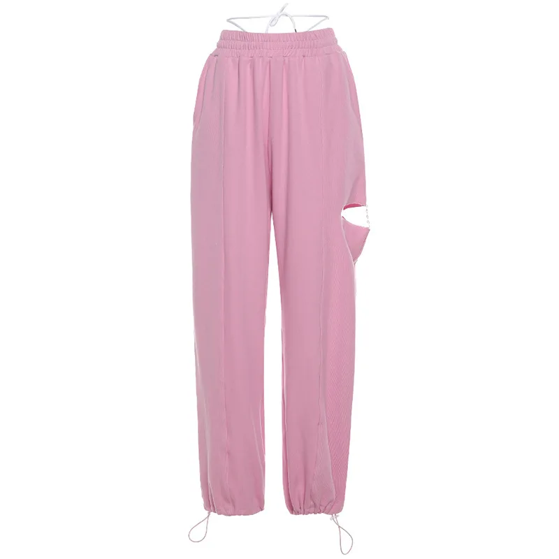

Inscutee Cute Harajuku Pink Pants Women Vintage Streetwear Grunge High Waist Solid Color Cargo Pants Summer 2021 Hipster Trouser