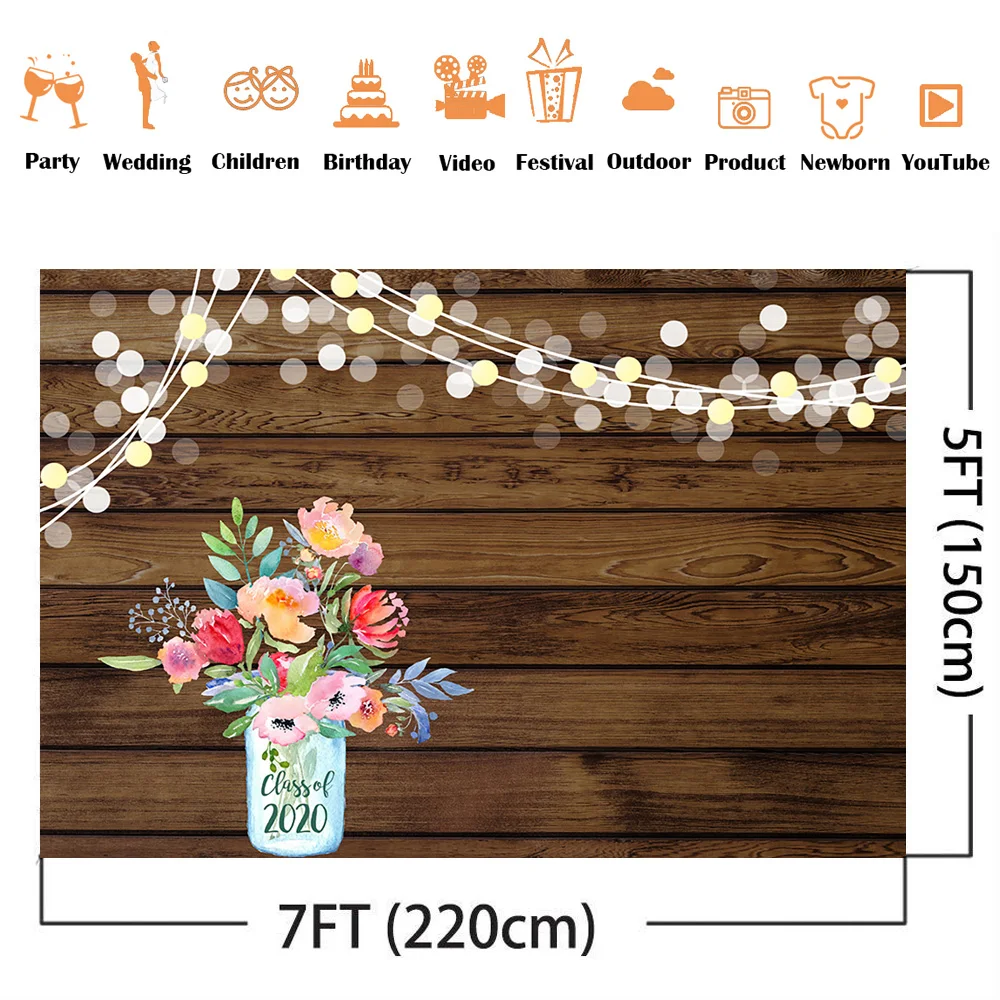 Класс 2020 деревянный пол на заказ Выпускной фон для фотостудии свадебный душ