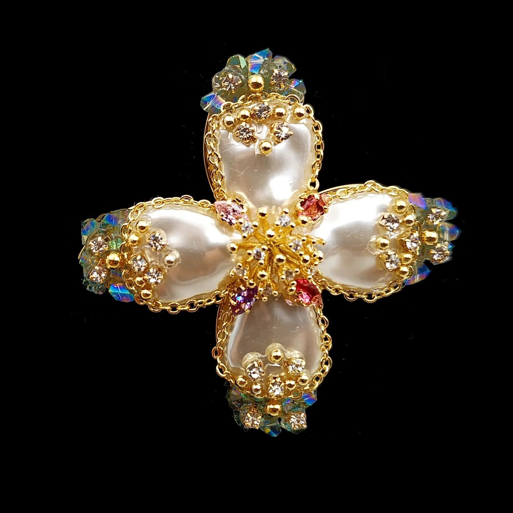 Антикварная вещь викторианский стильные золотые бусины имитация белого жемчуга