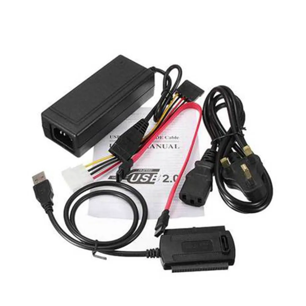 

Кабель-преобразователь SATA/PATA/IDE Drive-USB 2,0 для жесткого диска HDD 2,5 дюйма 3,5 дюйма с внешним адаптером питания переменного тока