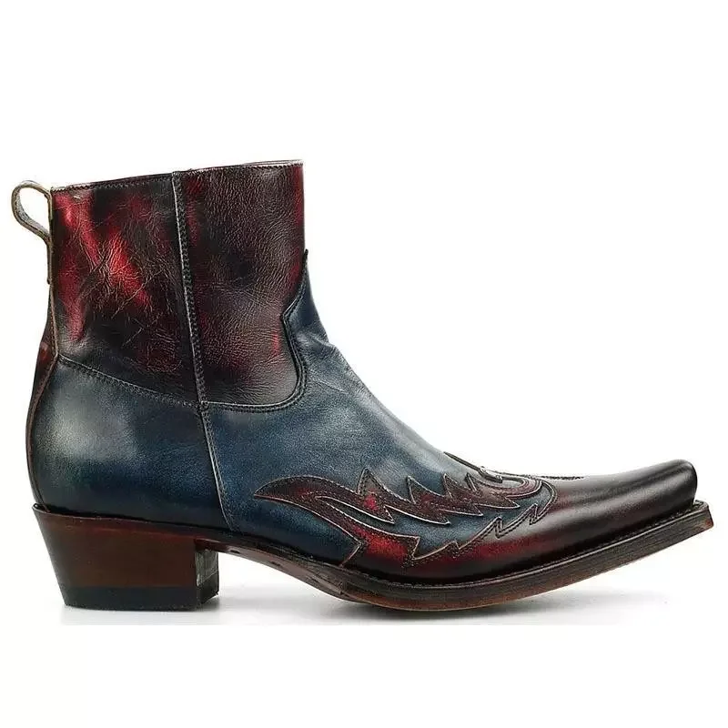 

Personal Leisurely Fashion Zipper Pointed Leather Boots European and American Young Hairstylists Work Boots Men's Boots KA059