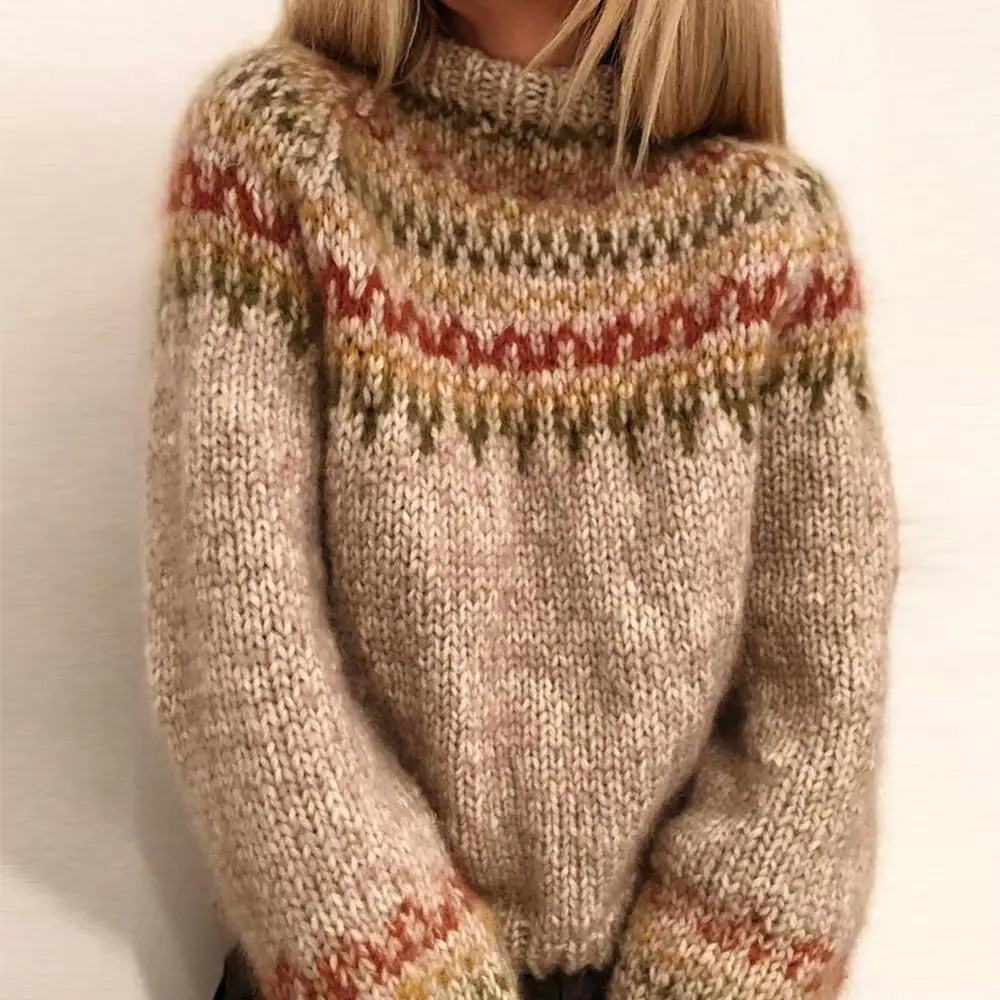 

Vintage Women Autumn Winter Pullover Jumper Long Sleeve Turtleneck Knit Sweater