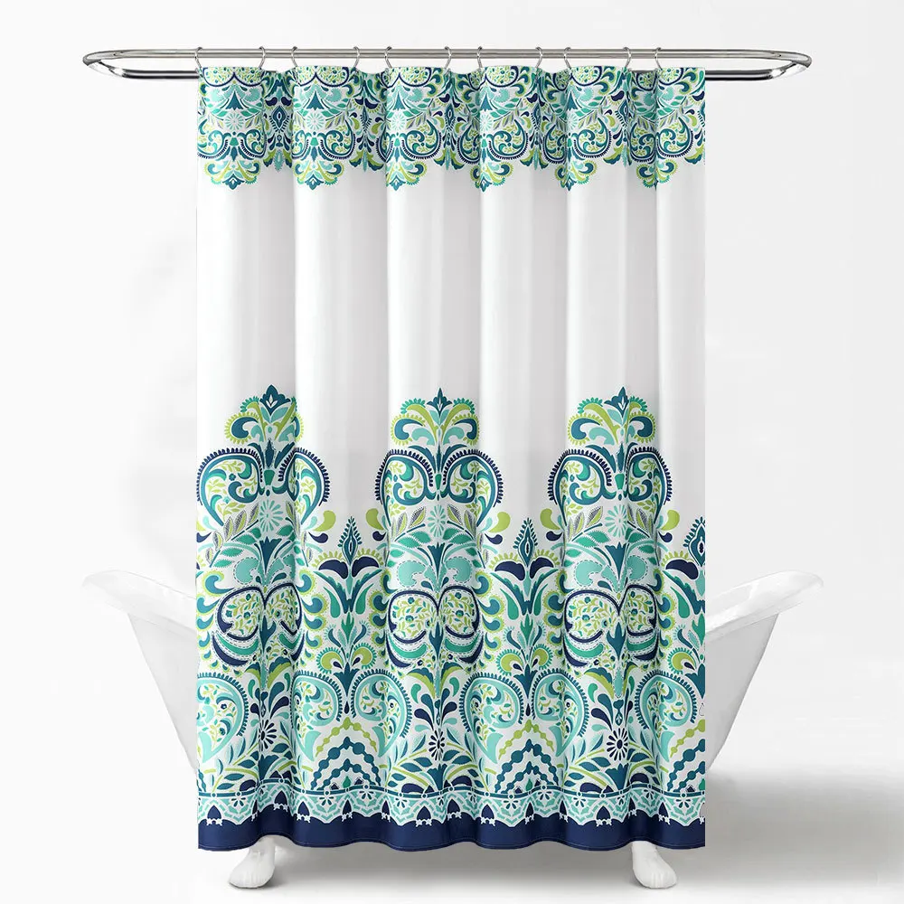 All Over Custom Sale Interior Decoration 3d Digital Printing Girl Fancy Floral Pattern Shower Curtain images - 6