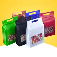 500pcslot colorful big capability food moisture proof bags with window stand up pouch packaging bags for snack cookies baking