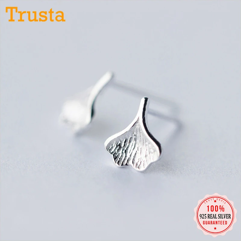 Trusta 2019 Новинка женская модель 100% 925 пробы твердый Серебряный 8 мм x гингко лист