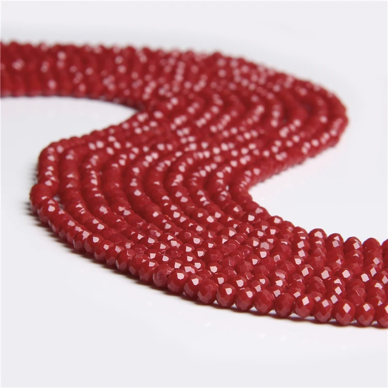 Оптовая продажа 4 мм красные белые хрустальные стеклянные бусины Свободные