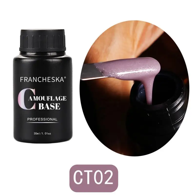 

Nail Gel FRANCHESKA Nail Art Color Base Gel 2 In 1 Glitter Camouflage Base Gel 30ml Beauty Health