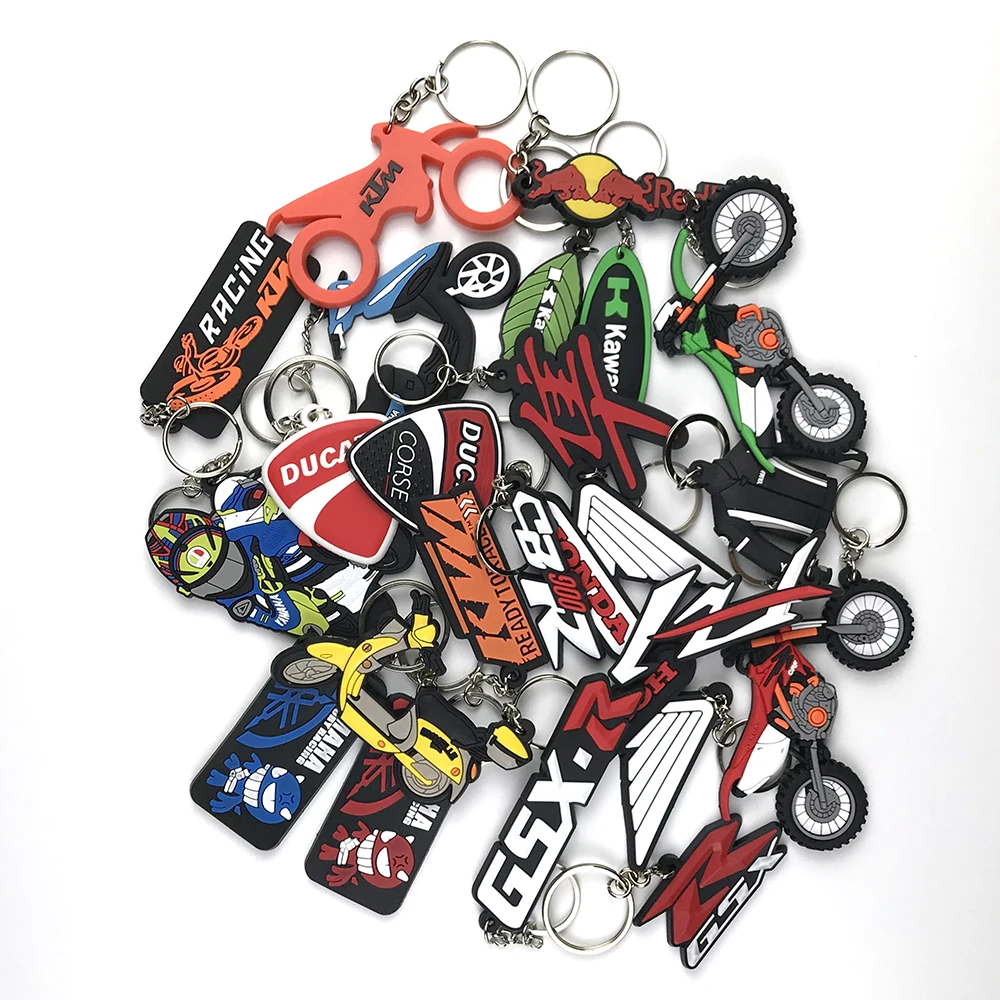 3D Motorcycle Accessories Motorcycle KeyChain Rubber Motorcycle Key Chain For DUCATI Honda Kawasaki Harley Suzuki Yamaha model